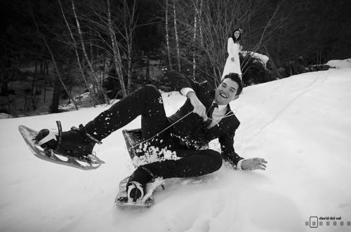 Helena y Óscar, boda bajo la nieve en los Pirineos